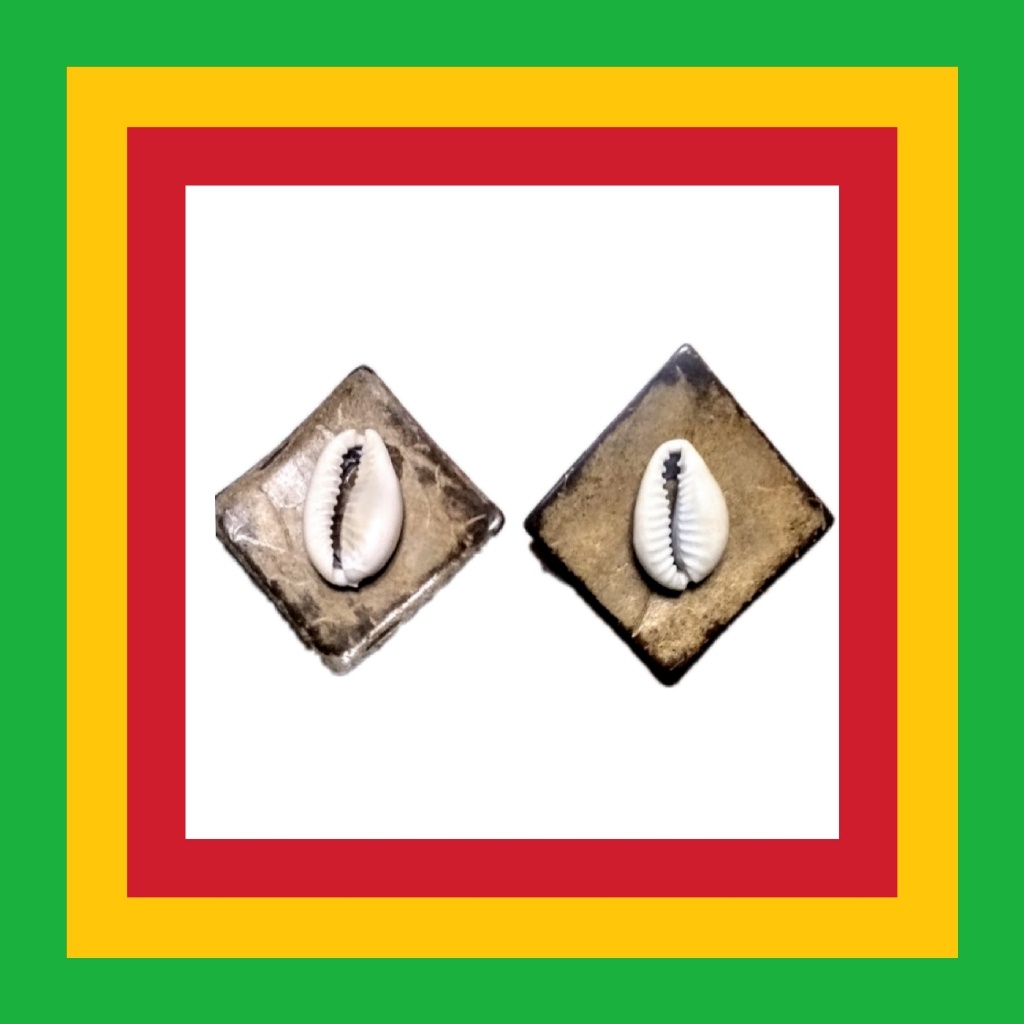Coconut Shell Earrings Real Cowrie Shell Square 25$
